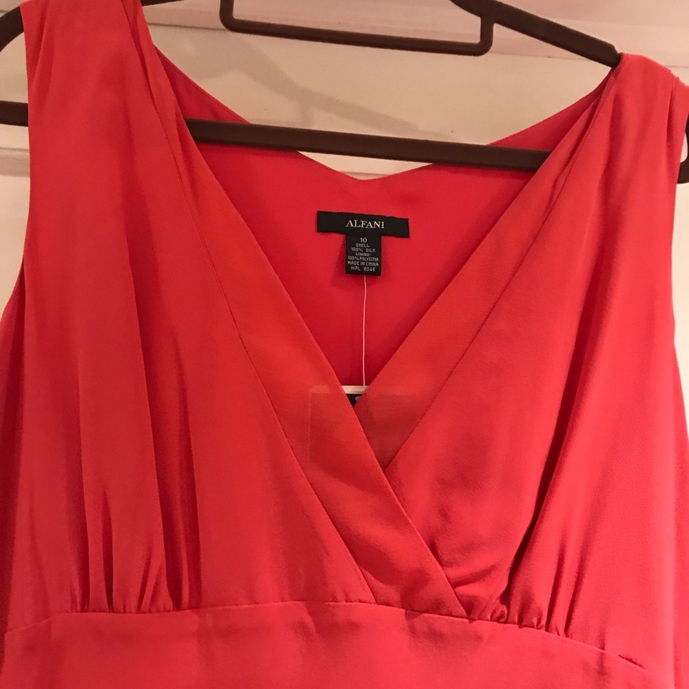 Silk coral Alfani dress size 10